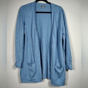 J. Jill Sky Blue Open Cardigan Size Large
